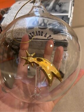 Diptyque Glass Ornament with Gold Shooting Star Accent Limited Edition.